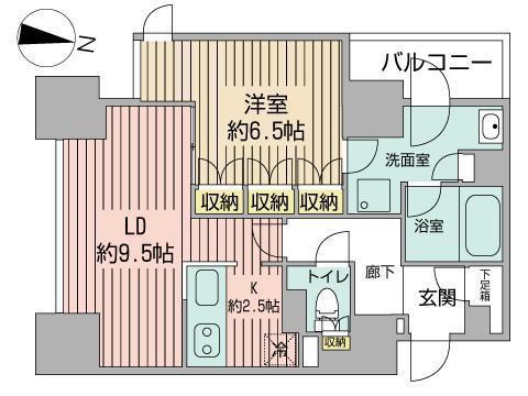 プライムメゾン南2条(1LDK/10階)の間取り写真