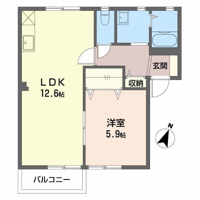 グリシーヌA(1LDK/2階)の間取り写真