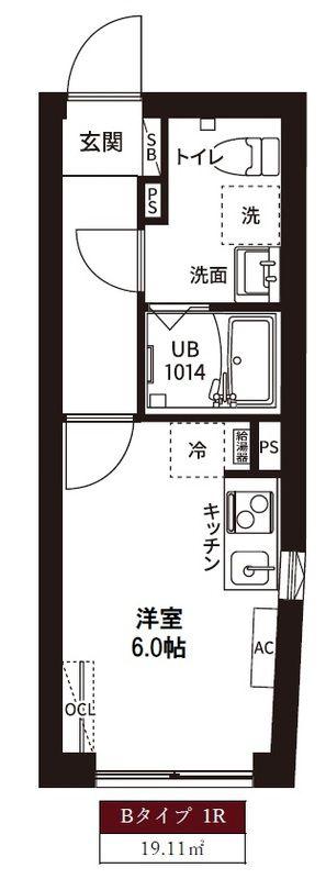レピュア磯子駅前レジデンス(ワンルーム/1階)の間取り写真