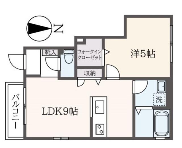 オーガスタハイム(1LDK/1階)の間取り写真