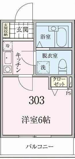 プランドール(1K/3階)の間取り写真