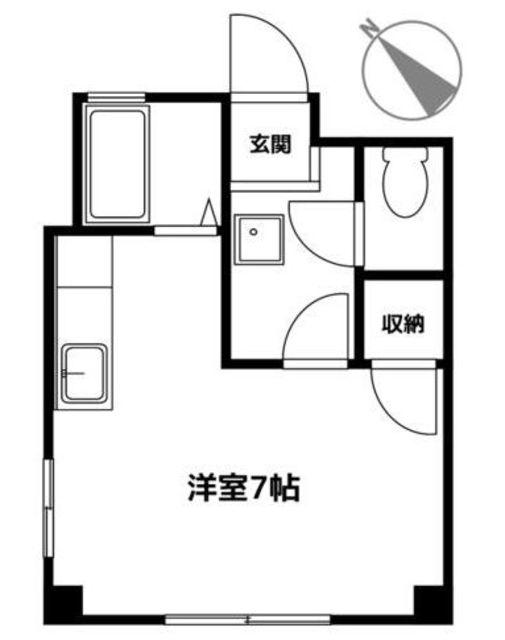 リライアンス(ワンルーム/1階)の間取り写真