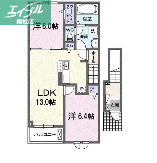 ラヴィベールアイ I(2LDK/2階)の間取り写真