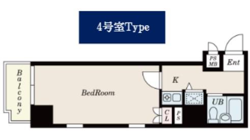 S-FORT錦糸町(1K/4階)の間取り写真