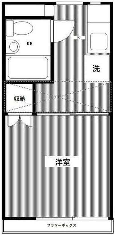 ハイツ ウエスト ワン(1K/2階)の間取り写真