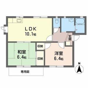フレグランス今市(2LDK/1階)の間取り写真