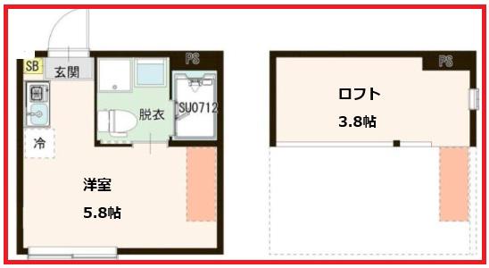 レアレア(ワンルーム/1階)の間取り写真