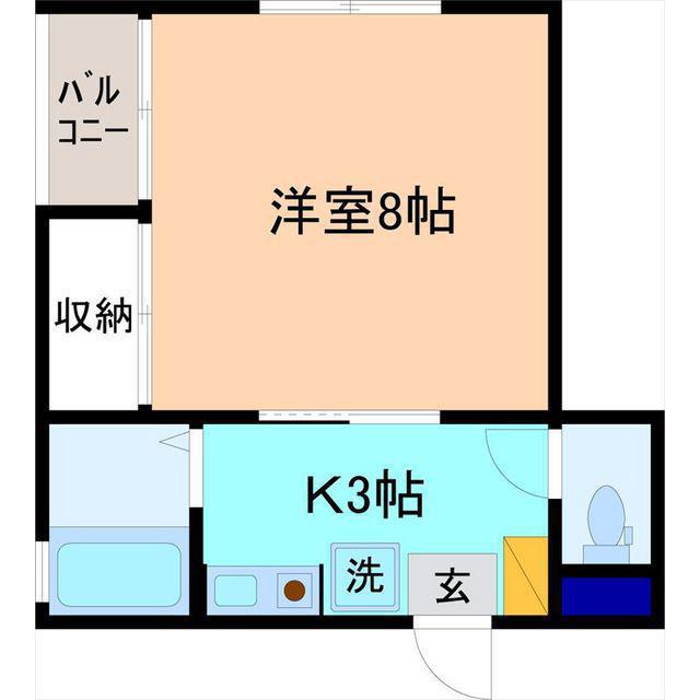 フレンドリー8(1K/1階)の間取り写真