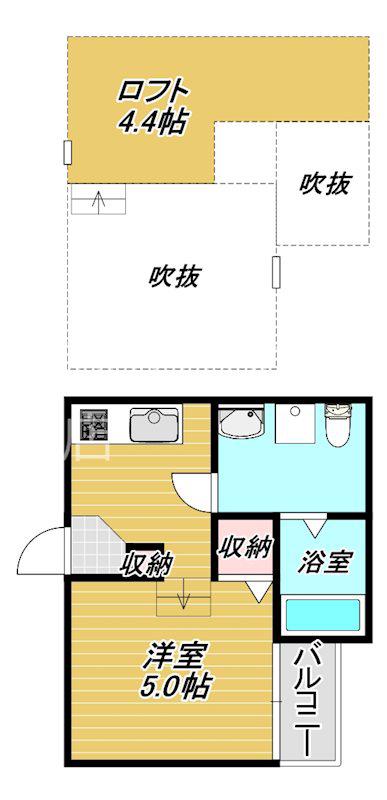 CASA DEL CANARIO諏訪ノ森(1K/1階)の間取り写真