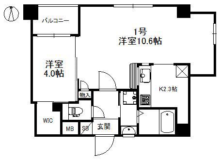 ASTRO MIND 617(1LDK/4階)の間取り写真