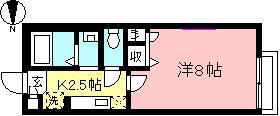 サニーサイド(1K/2階)の間取り写真
