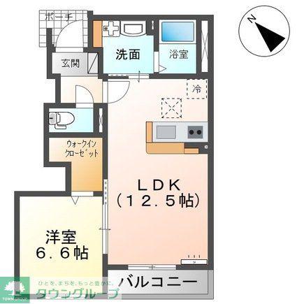 コスモス(1LDK/1階)の間取り写真