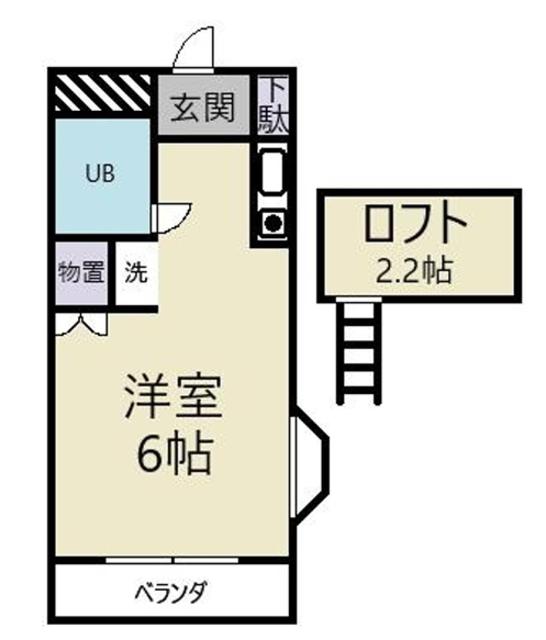 エポックI(ワンルーム/2階)の間取り写真