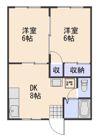 福井ハイツ(2DK/1階)の間取り写真