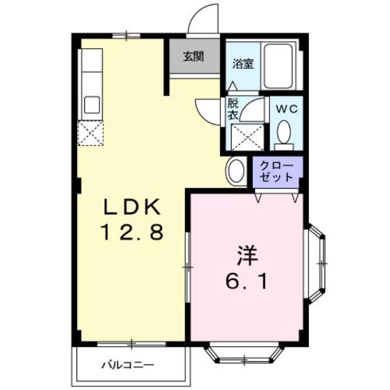 パークハイツOGAWA(1LDK/1階)の間取り写真