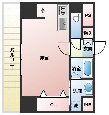 ヴィラ博丈横川(ワンルーム/11階)の間取り写真