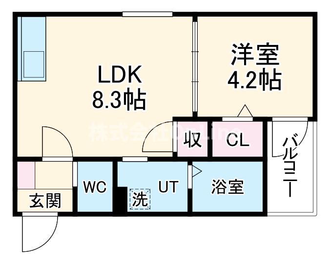 ABELIA(1LDK/1階)の間取り写真