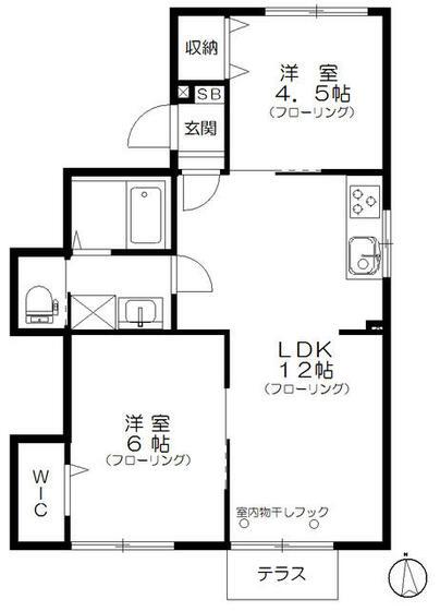マイン阿佐ヶ谷(2LDK/1階)の間取り写真