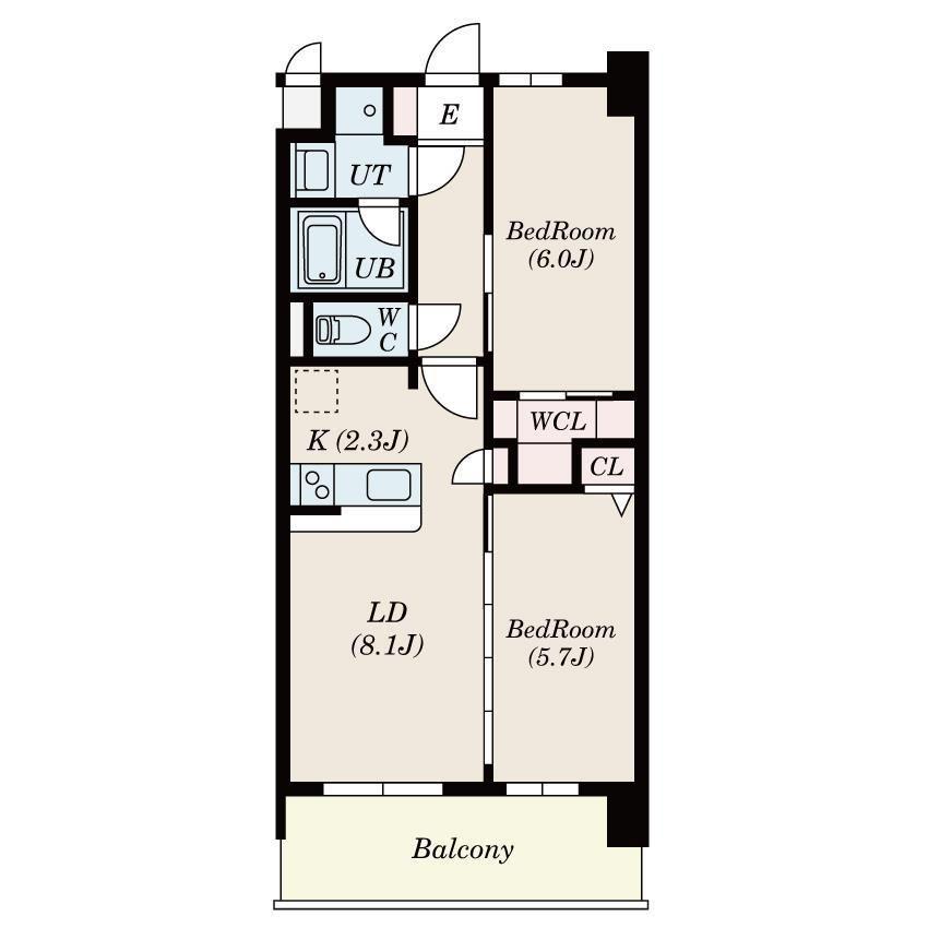 S-RESIDENCE博多駅南AFFORD(2LDK/7階)の間取り写真