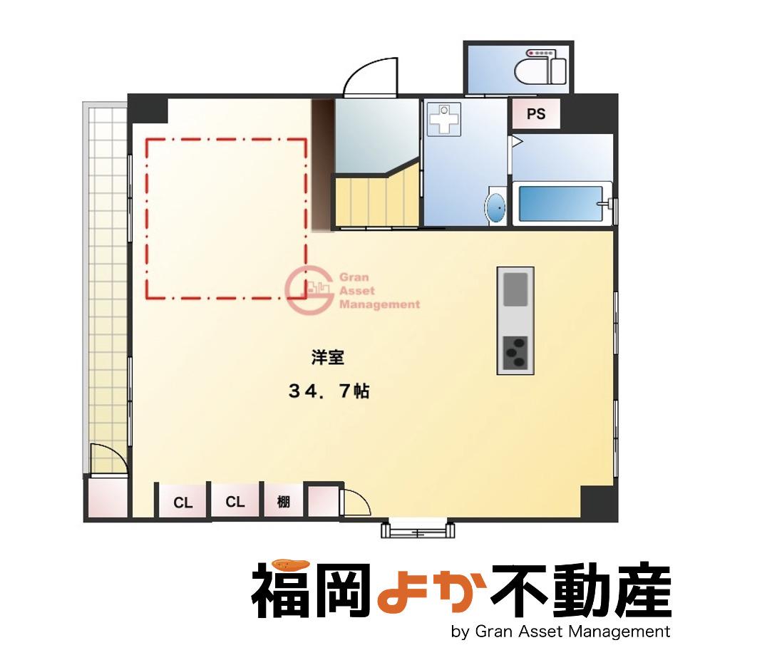 西新オークマンション(ワンルーム/3階)の間取り写真