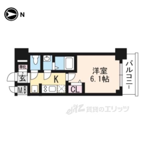 プレサンスTHE KYOTO 吉祥院(1K/4階)の間取り写真