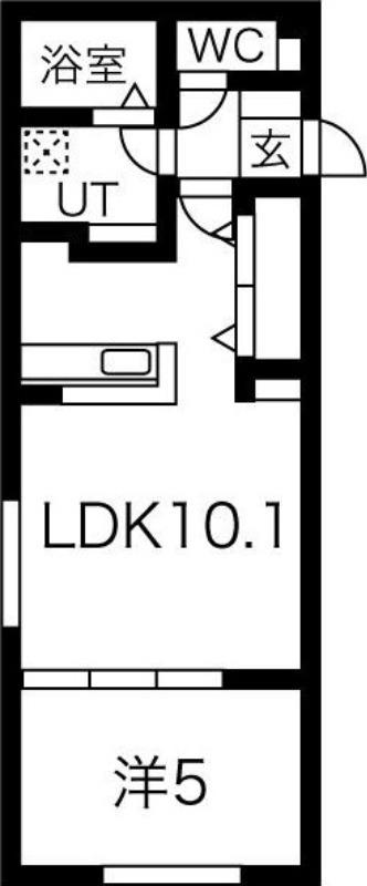 グランティエラ平岸(1LDK/4階)の間取り写真