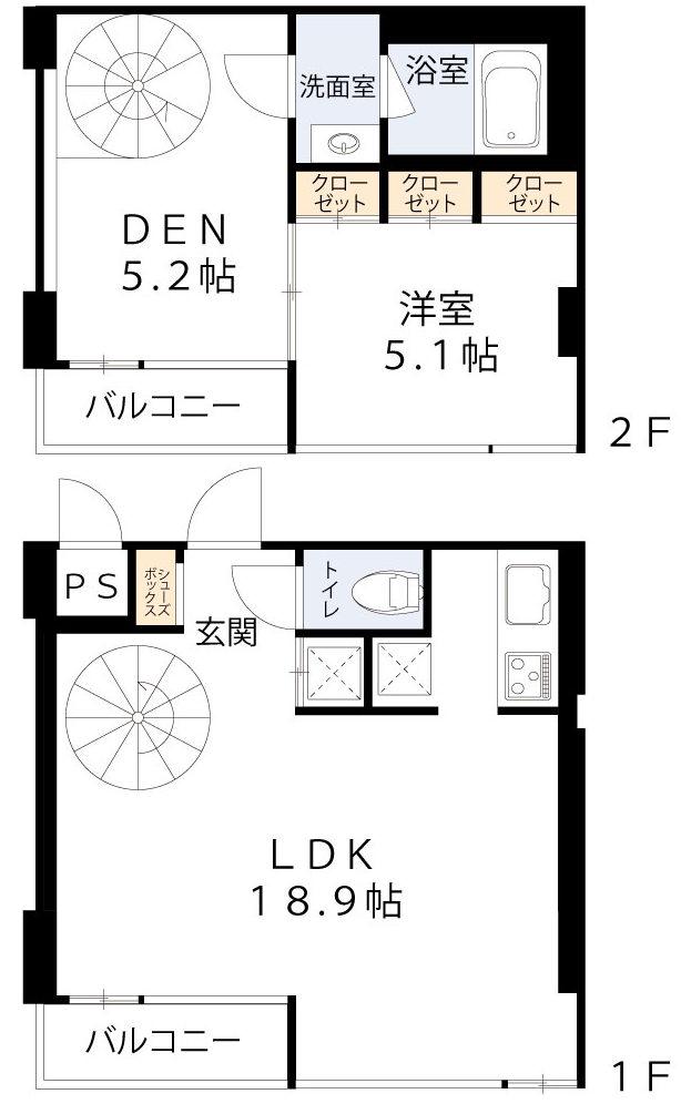 セイワ南堀江リバ-レジデンスウエスト(1SLDK/6階)の間取り写真