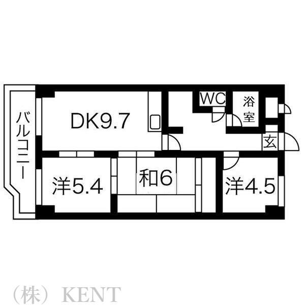 マンションブリッジ(3LDK/7階)の間取り写真
