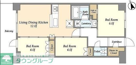 グランカーサ溝の口(3LDK/2階)の間取り写真