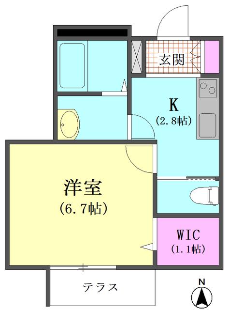 アル リケ(1K/1階)の間取り写真