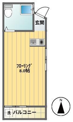 東マンション(ワンルーム/4階)の間取り写真