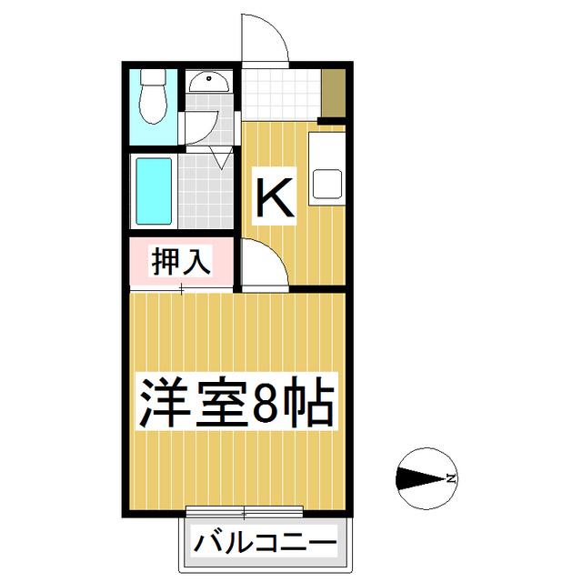 ラフォーレあおき(1K/2階)の間取り写真