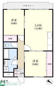 フォンテーヌ(2LDK/2階)の間取り写真