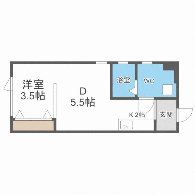 S-STUDIO エススタジオ(1DK/4階)の間取り写真