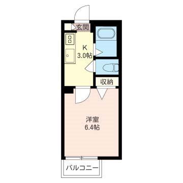 広和ヴィレッジA棟(1K/2階)の間取り写真