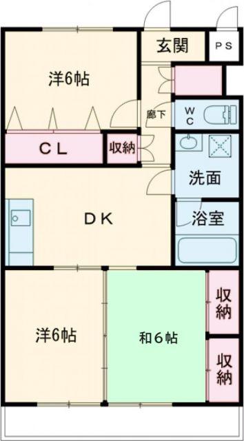 グランぺールマンション(3DK/2階)の間取り写真