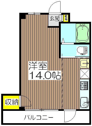 たちばなマンション(ワンルーム/2階)の間取り写真
