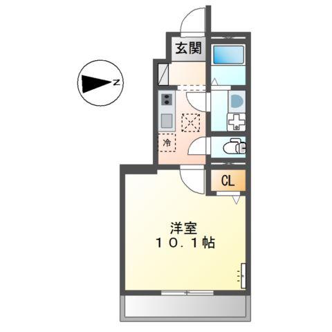 JR山陽本線 東尾道駅 徒歩28分 2階建 築8年(1K/1階)の間取り写真