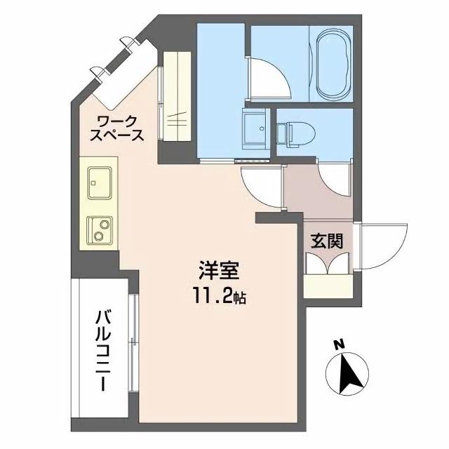 CASAREGIO川辺(ワンルーム/3階)の間取り写真