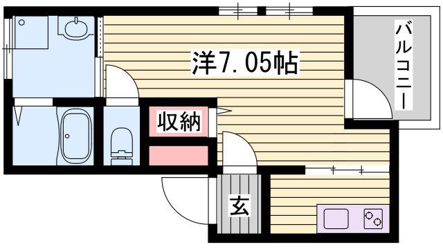 フィオーレ加古川(1K/3階)の間取り写真