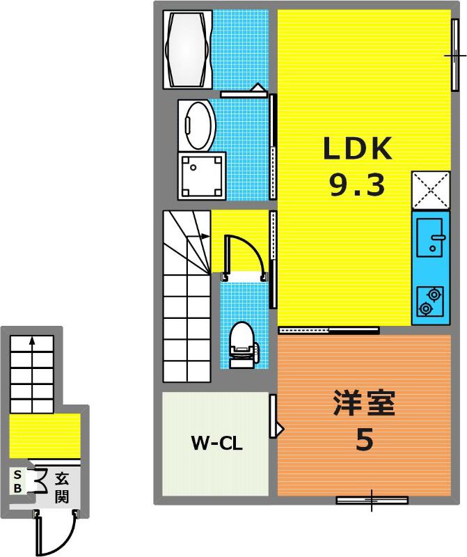LUXE MAYA(1LDK/1階)の間取り写真