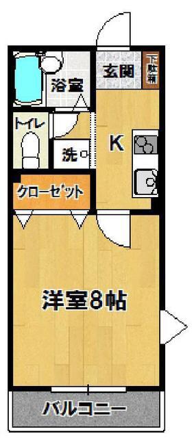 トリニティミツワI(1K/3階)の間取り写真