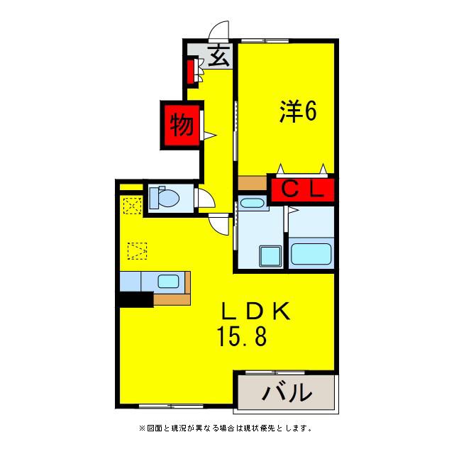 サンリット・スクエアI(1LDK/1階)の間取り写真