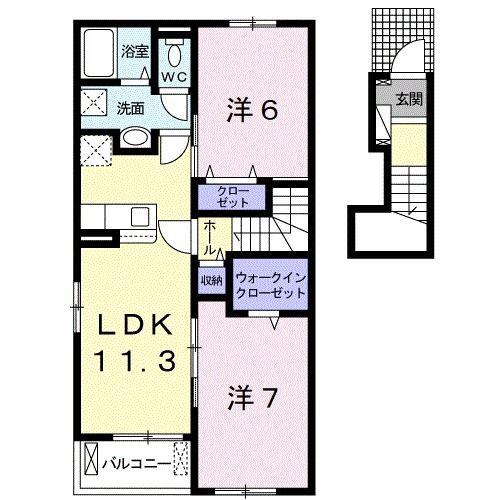 グレイスII(2LDK/2階)の間取り写真