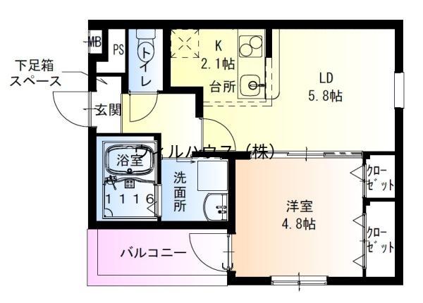 フジパレス高石千代田Ⅰ番館(1LDK/1階)の間取り写真