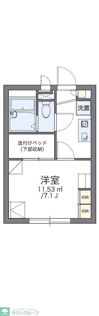 レオパレスカーサ笹下(1K/2階)の間取り写真