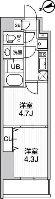 TASUKI RICHESSE KAMATA(2K/4階)の間取り写真