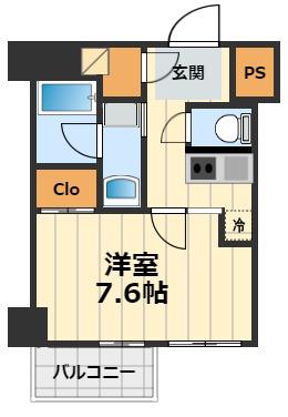 プレシャスハーモニー八王子(1K/9階)の間取り写真