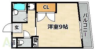 ラインハイム(ワンルーム/1階)の間取り写真