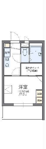 レオパレスリモーネII(1K/1階)の間取り写真